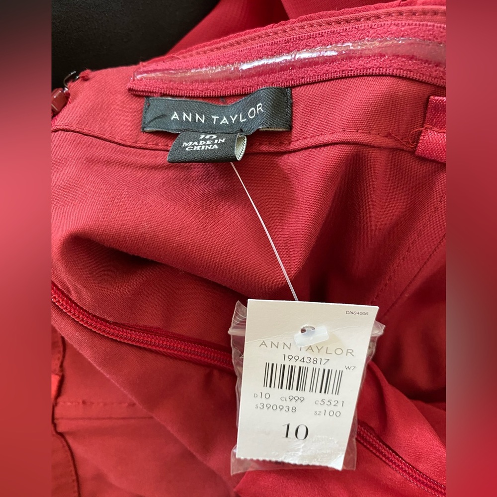 Ann Taylor Red Midi Dress Size 10 - Picture 7 of 12